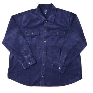 Gap Men's Buttons Chest Pocket Warm Corduroy Over Shirt - Eclipse